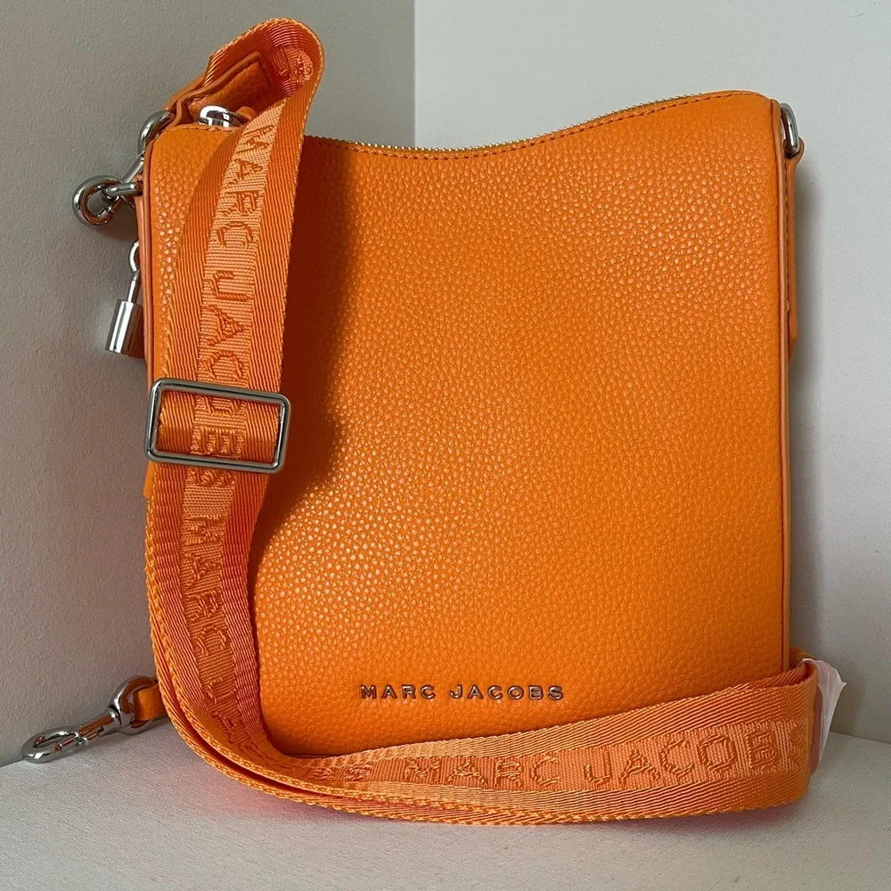 New Marc Jacobs Drifter Swing Pack Crossbody Leather Bag Tangerine